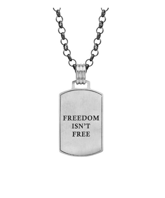 Back view of the Montana Silversmiths Men's Independence Day Flag Necklace