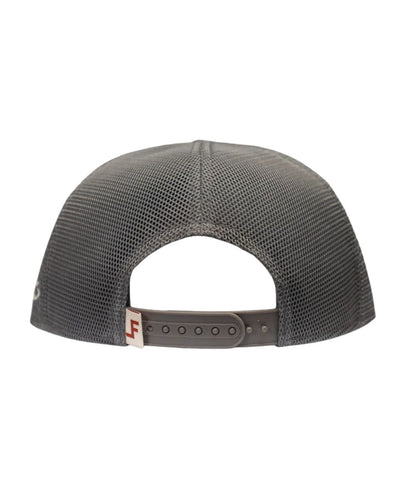 Back view of the mesh back and adjustable snapback closure, one size fits most