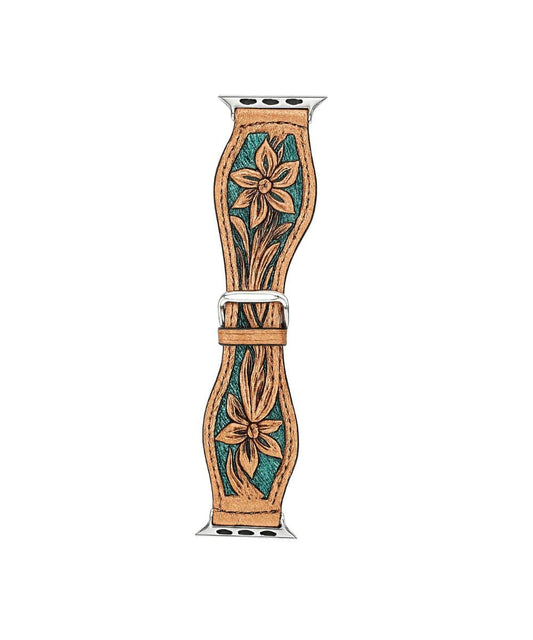 Western Linens Tooled Apple Watch Band