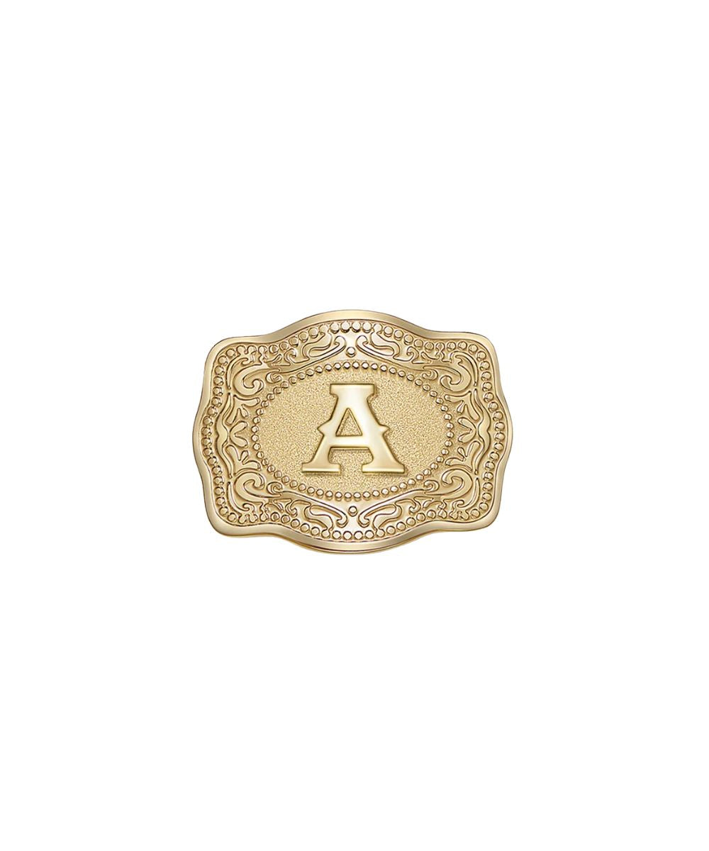SpurWest A Initial Gold Mini Belt Buckle Hatpin