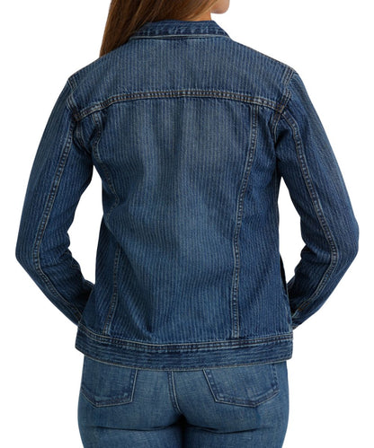 Cinch Women's Cable Striped Denim Trucker Jacket