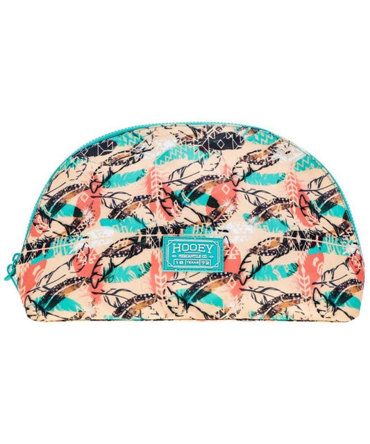 Hooey Women's Topawa Feather Large Makeup Bag