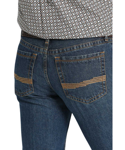 Contrast Embroidered Back Pockets