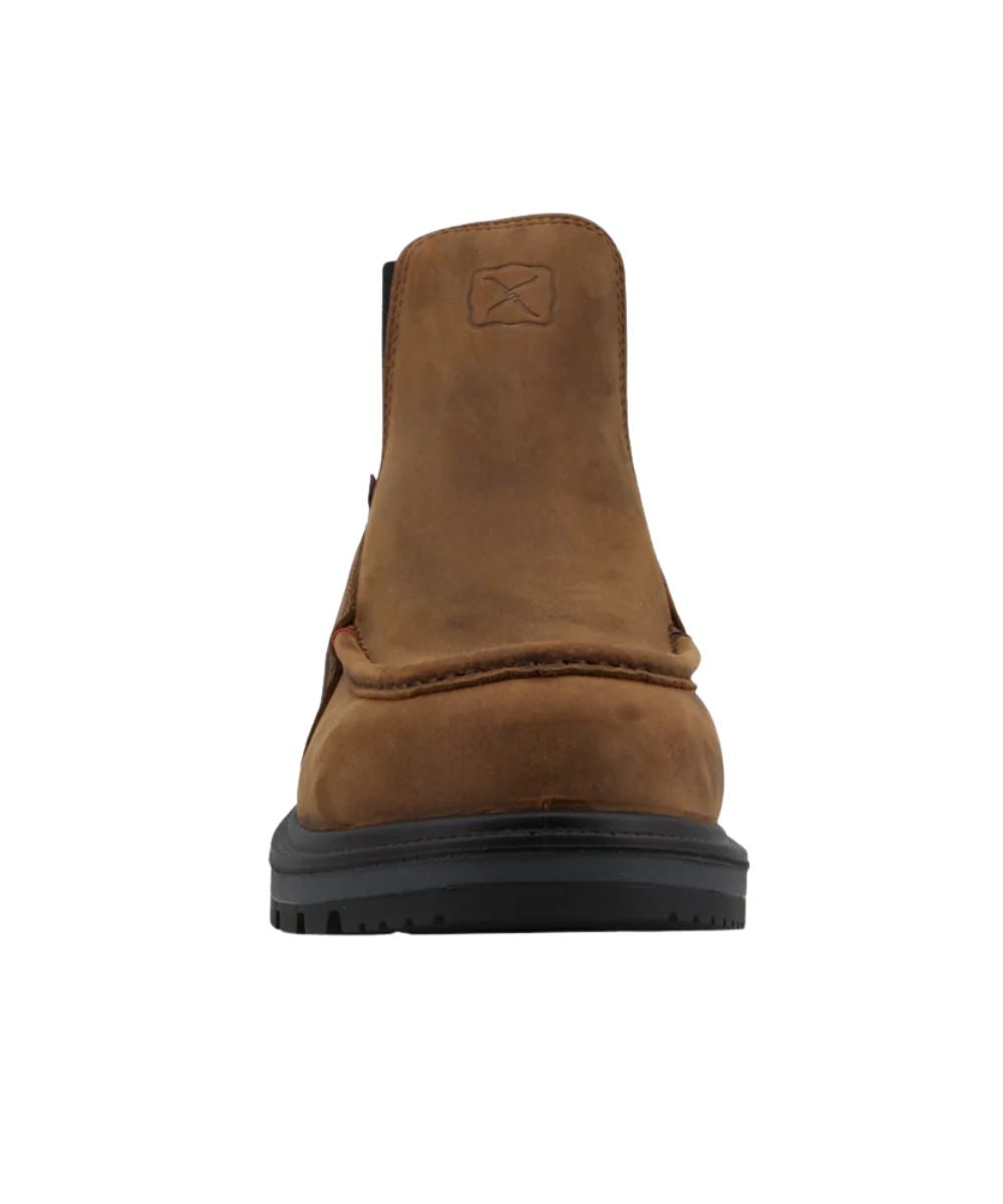 Front view of the round nano composite safety toe and the 6" shaft