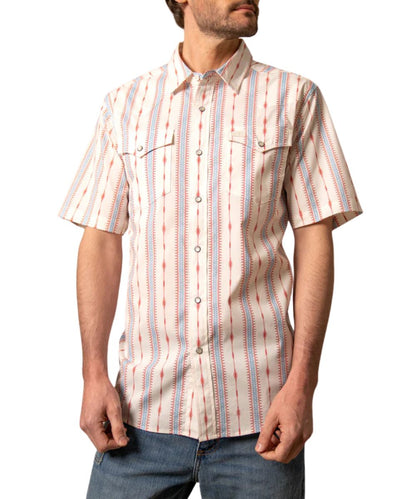 Men's Brick Red Short Sleeve Pearl Snap Shirt