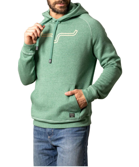 Men's Relaxed Fit Green Heather Logo Hoodie