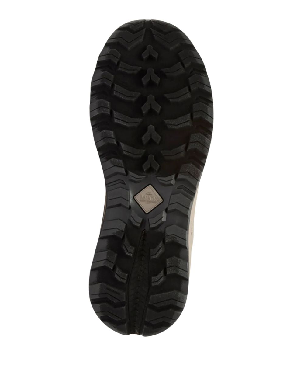 Sole view of the men's ankle boot featuring the lug sole on the 2" flat heel
