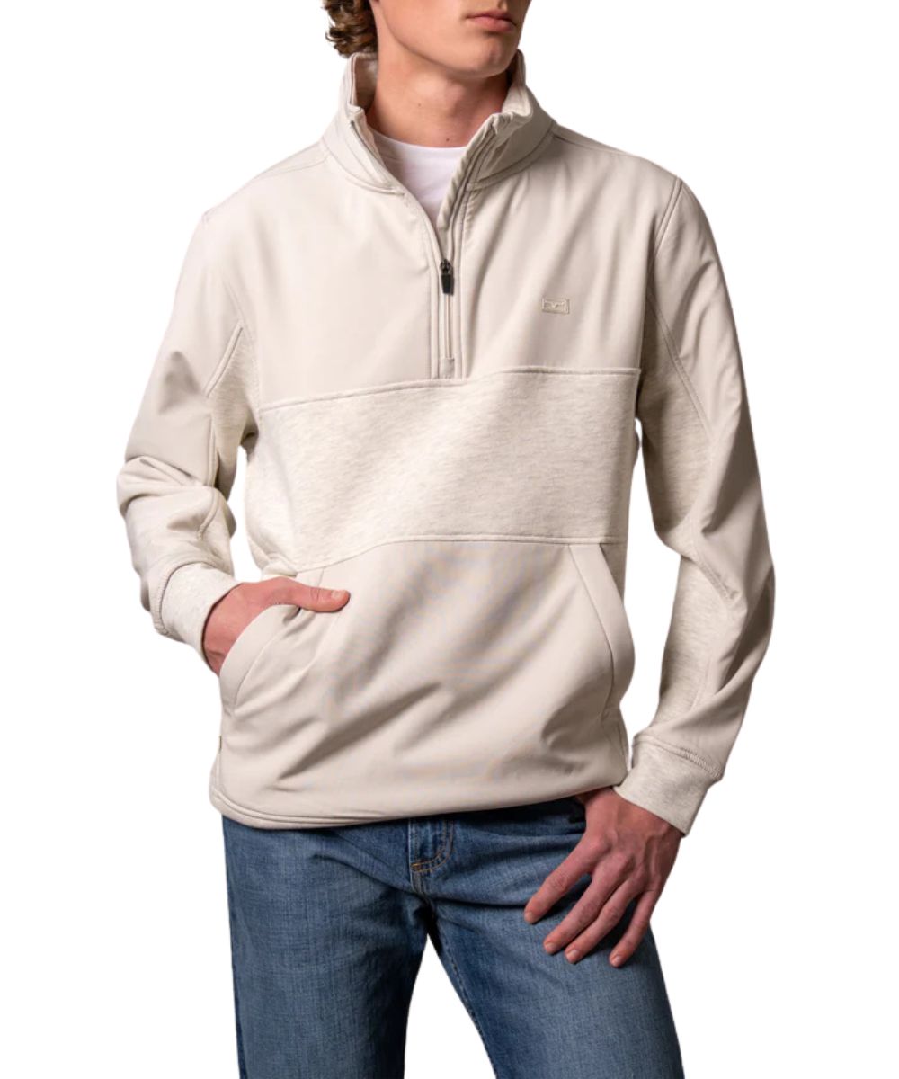 Men's Natural Long Sleeve 1/4 Zip Pullover Sweater