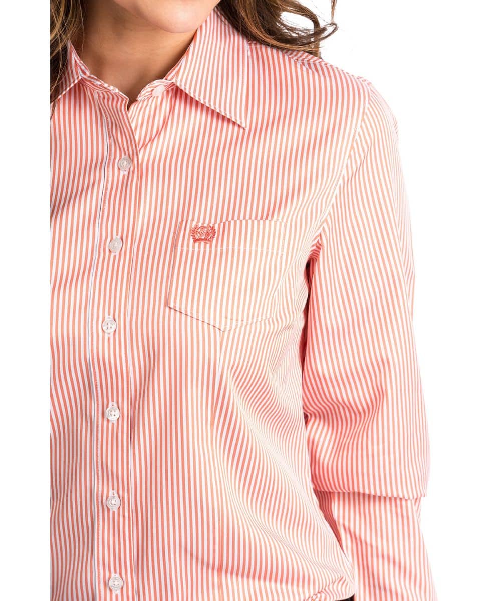 Cinch Women's Striped Tencel Button Down Shirt