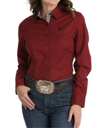 Cinch Women's Polka Dot Button Down Shirt