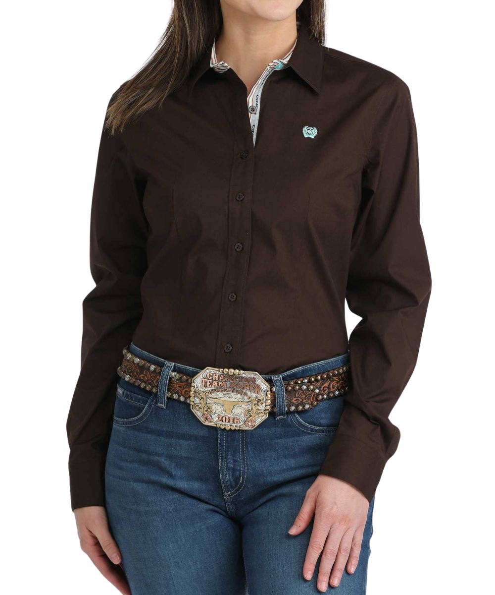Cinch Women's Brown Classic Button Down Shirt