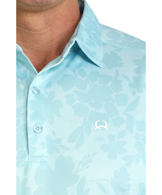 Close-up view of the floral print