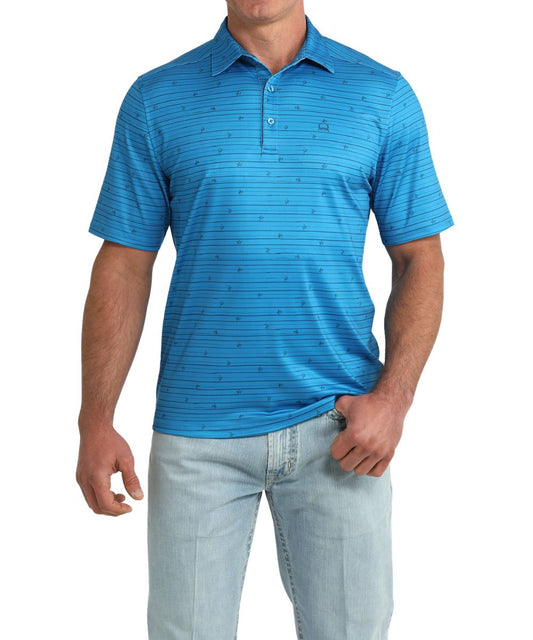 Men's Blue Short Sleeve Polo Shirt