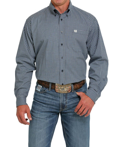 Cinch Men's Navy Plaid Button Down Shirt