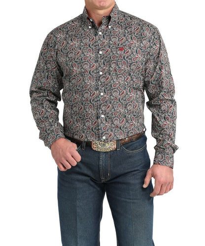 Cinch Men's Navy Paisley Button Down Shirt