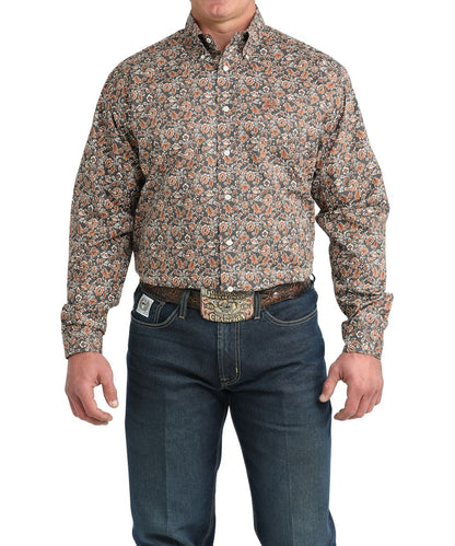 Cinch Men's Charcoal Floral Button Down Shirt