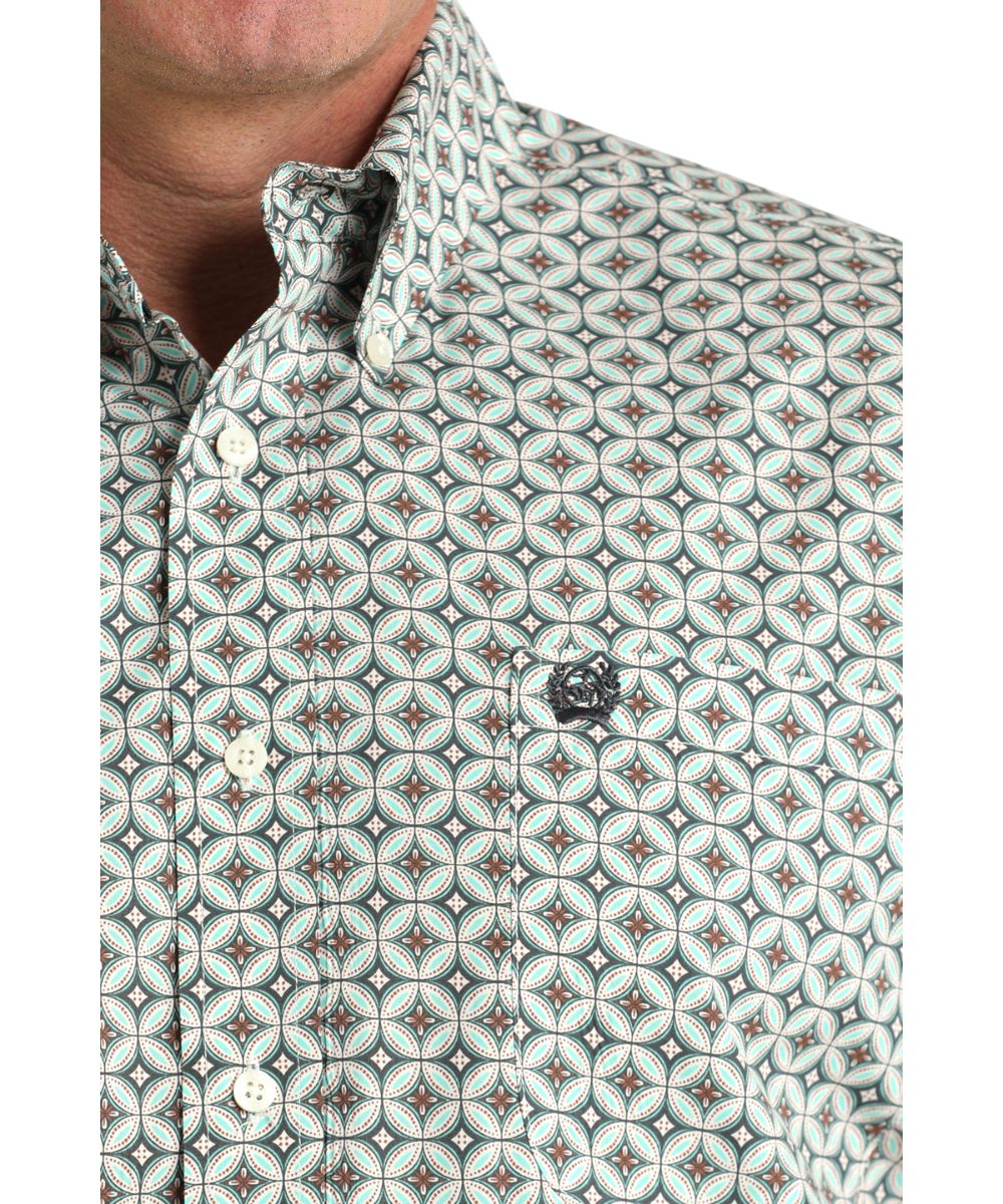 Cinch Men's Charcoal Geometric Button Down Shirt