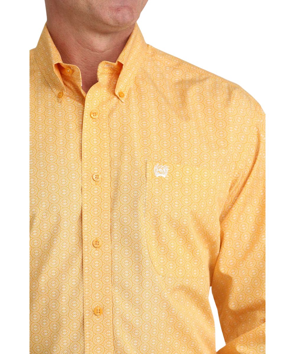 Cinch Men's Gold Geometric Button Down Shirt