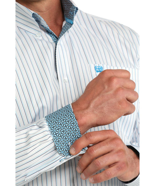 Contrast Interior Trim, Single Open Chest Pocket, And Button Down Collar