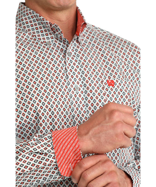 Single Open Chest Pocket, Button Down Collar, And Contrast Interior Trim