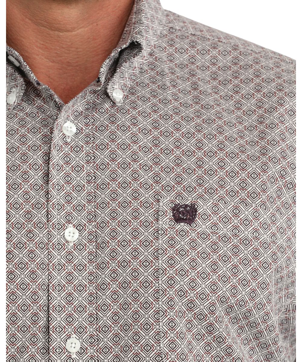 Close-up view of the geometric print