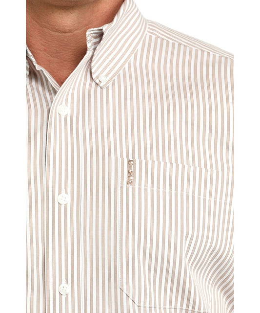 Single Open Chest Pocket And Button Down Collar