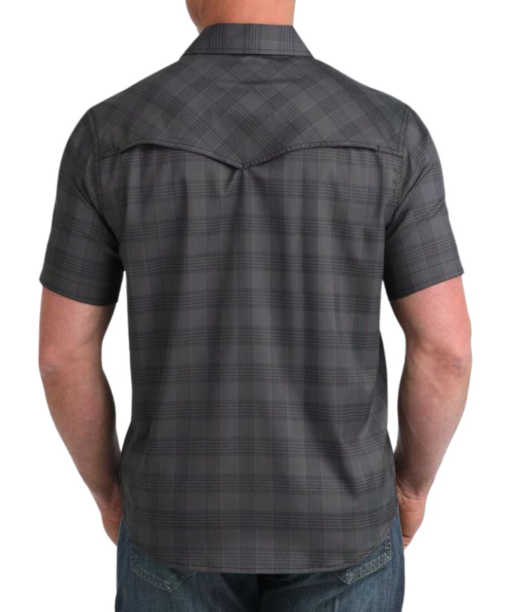 Cinch Men's Black Plaid ArenaFlex Snap Camp Shirt