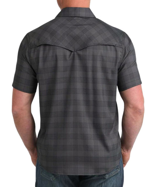 Cinch Men's Black Plaid ArenaFlex Snap Camp Shirt