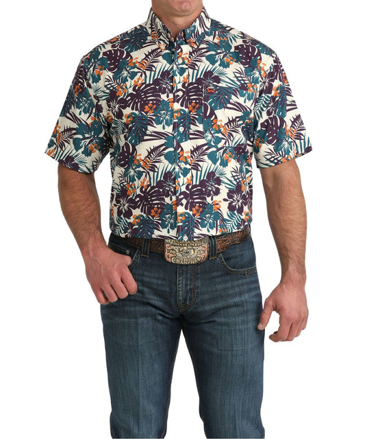 Cinch Men's Hawaiian Tropical ArenaFlex Button Down Shirt