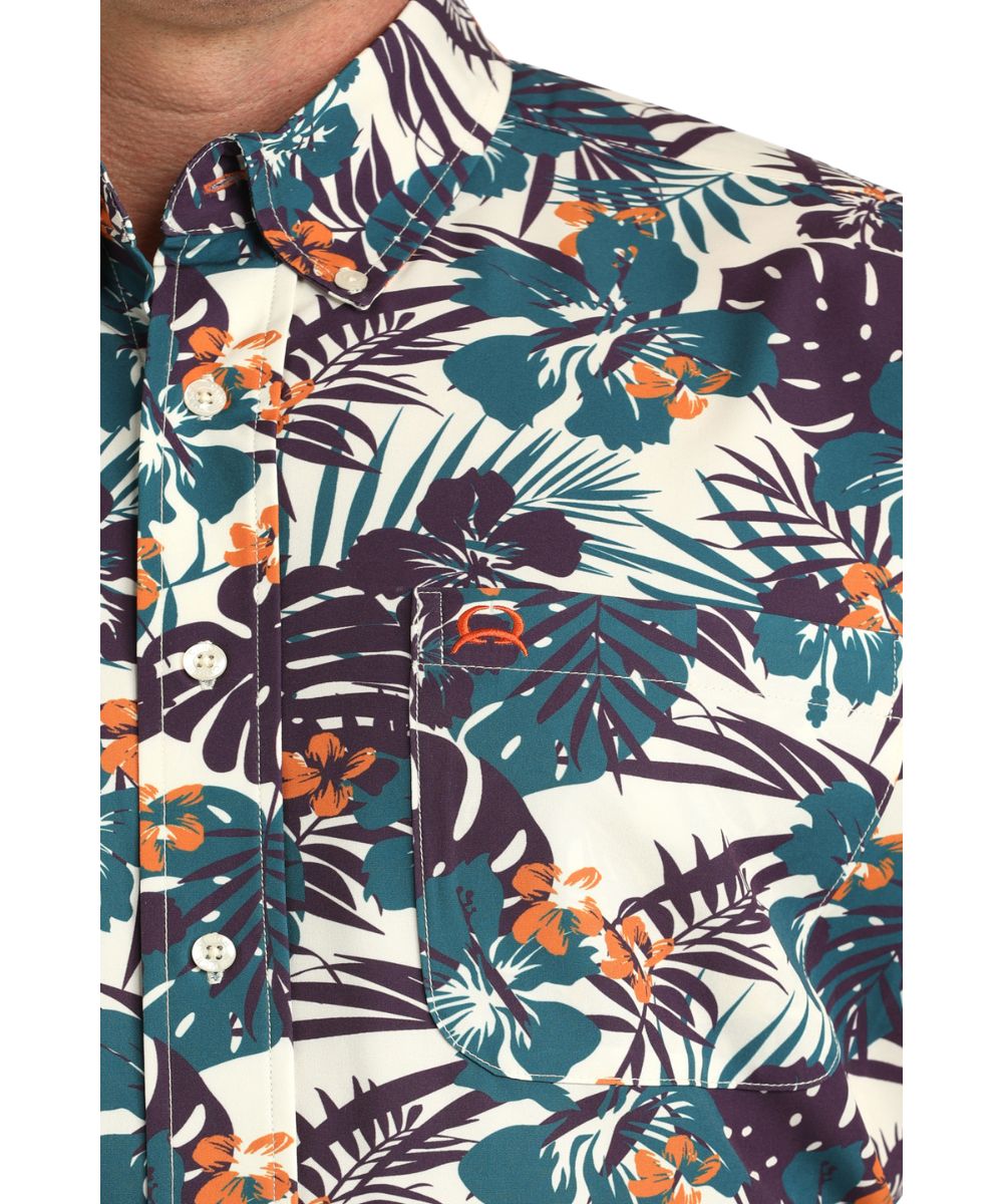 Cinch Men's Hawaiian Tropical ArenaFlex Button Down Shirt