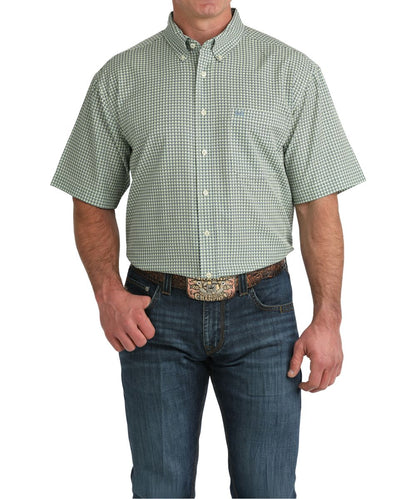 Cinch Men's Green Geometric ArenaFlex Button Down Shirt