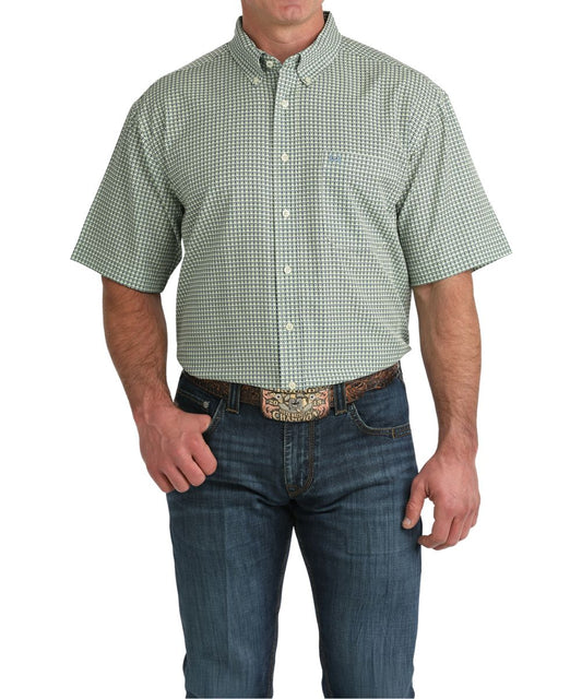 Cinch Men's Green Geometric ArenaFlex Button Down Shirt
