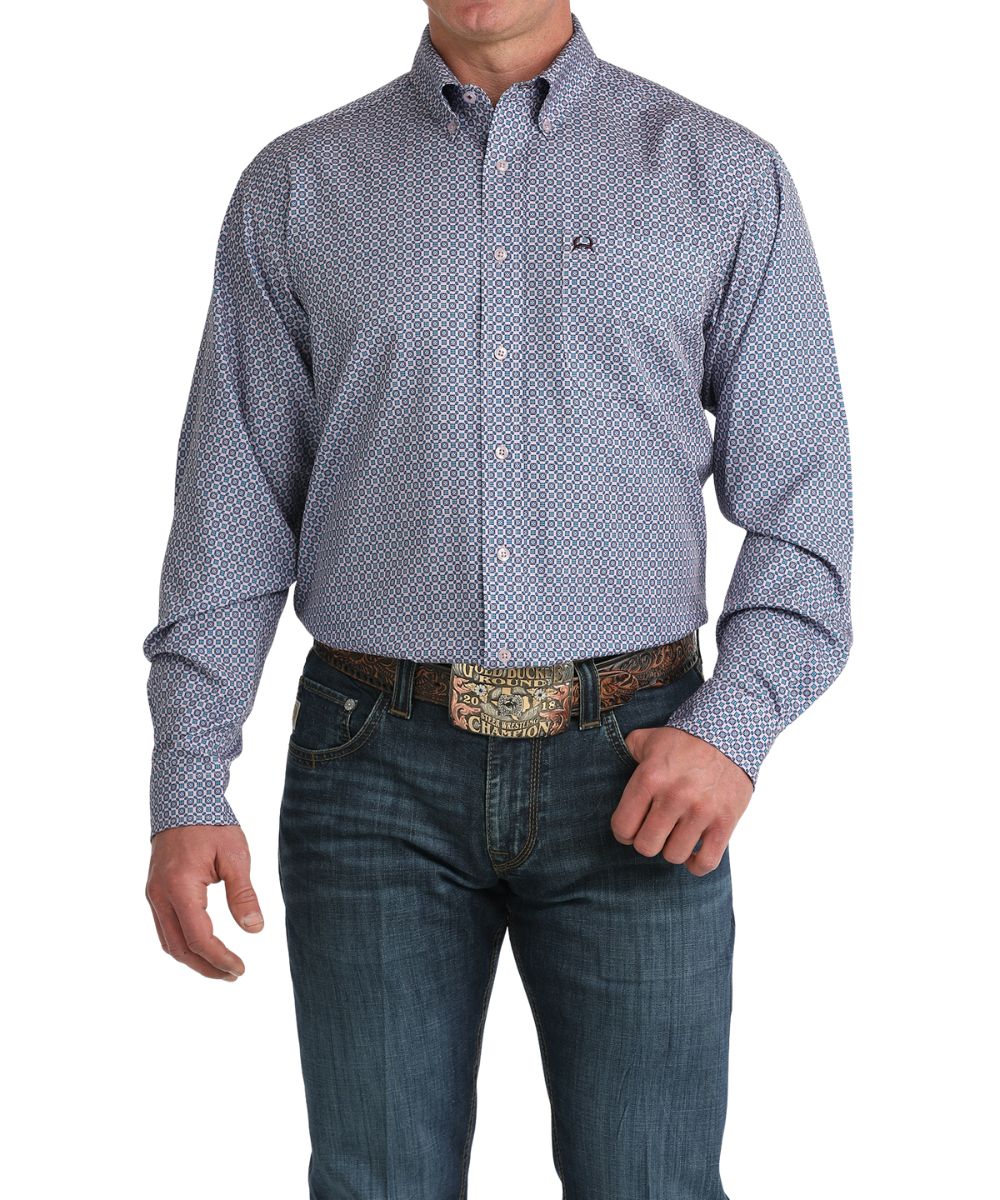 Cinch Men's Lilac ArenaFlex Long Sleeve Button Down Shirt
