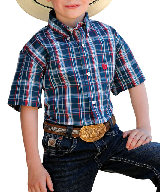 Cinch Boys' Plaid Button Down Shirt