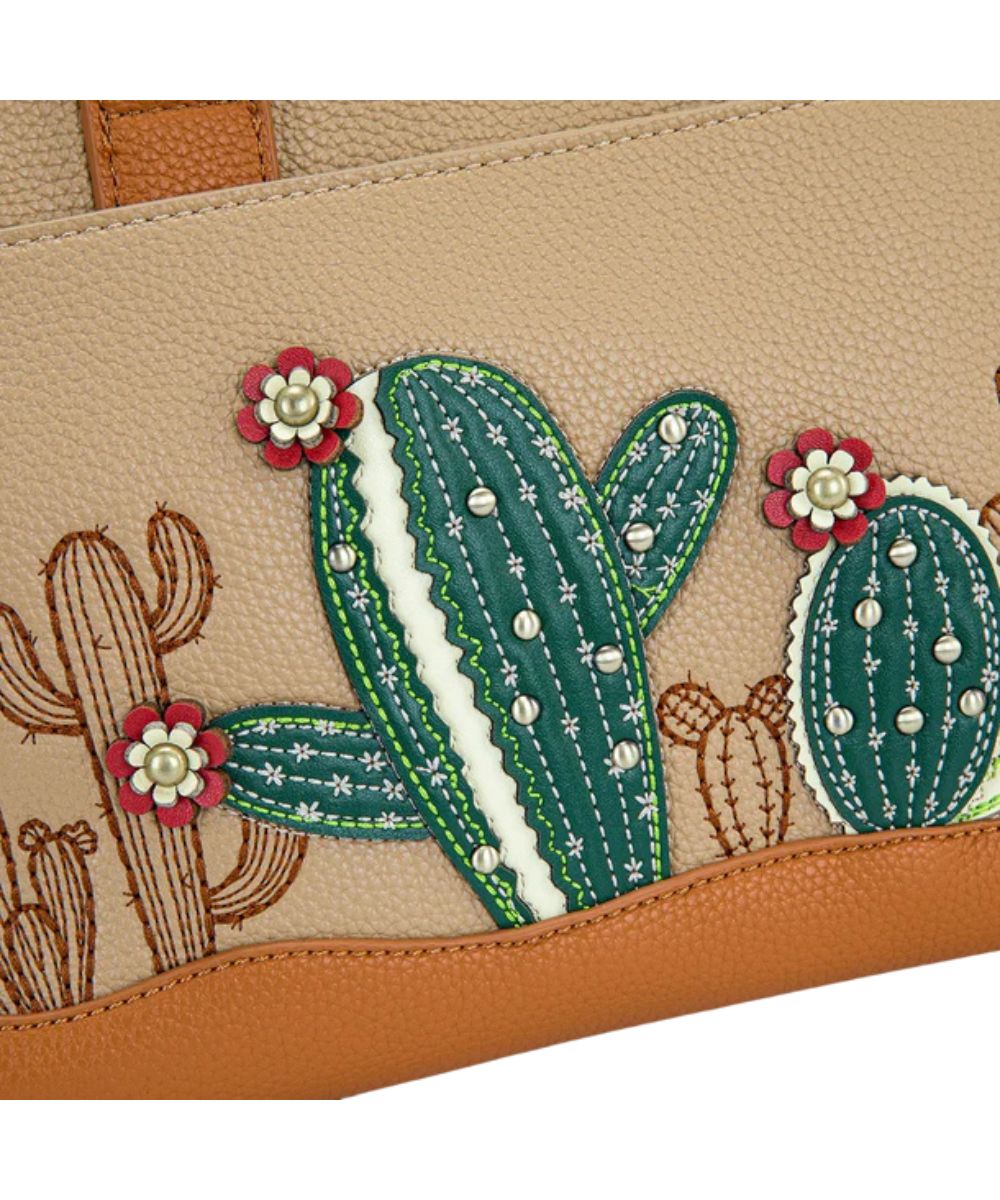 Cactus And Decorative Stud Accents On The Front Pocket