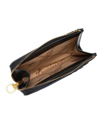 Interior view of the zip-around closure featuring the RFID blocking technology
