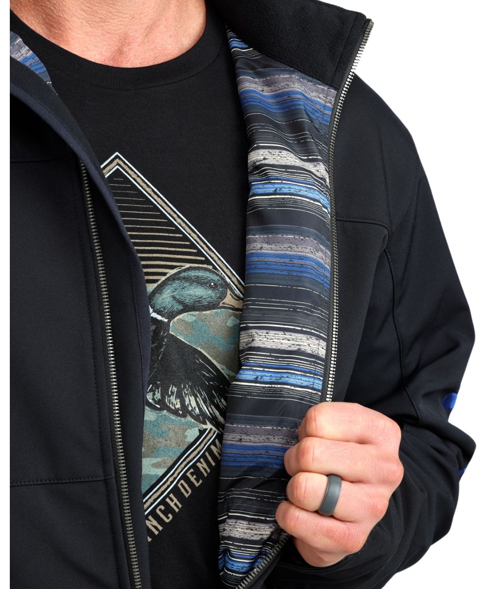 Close-up view of the contrast printed interior lining