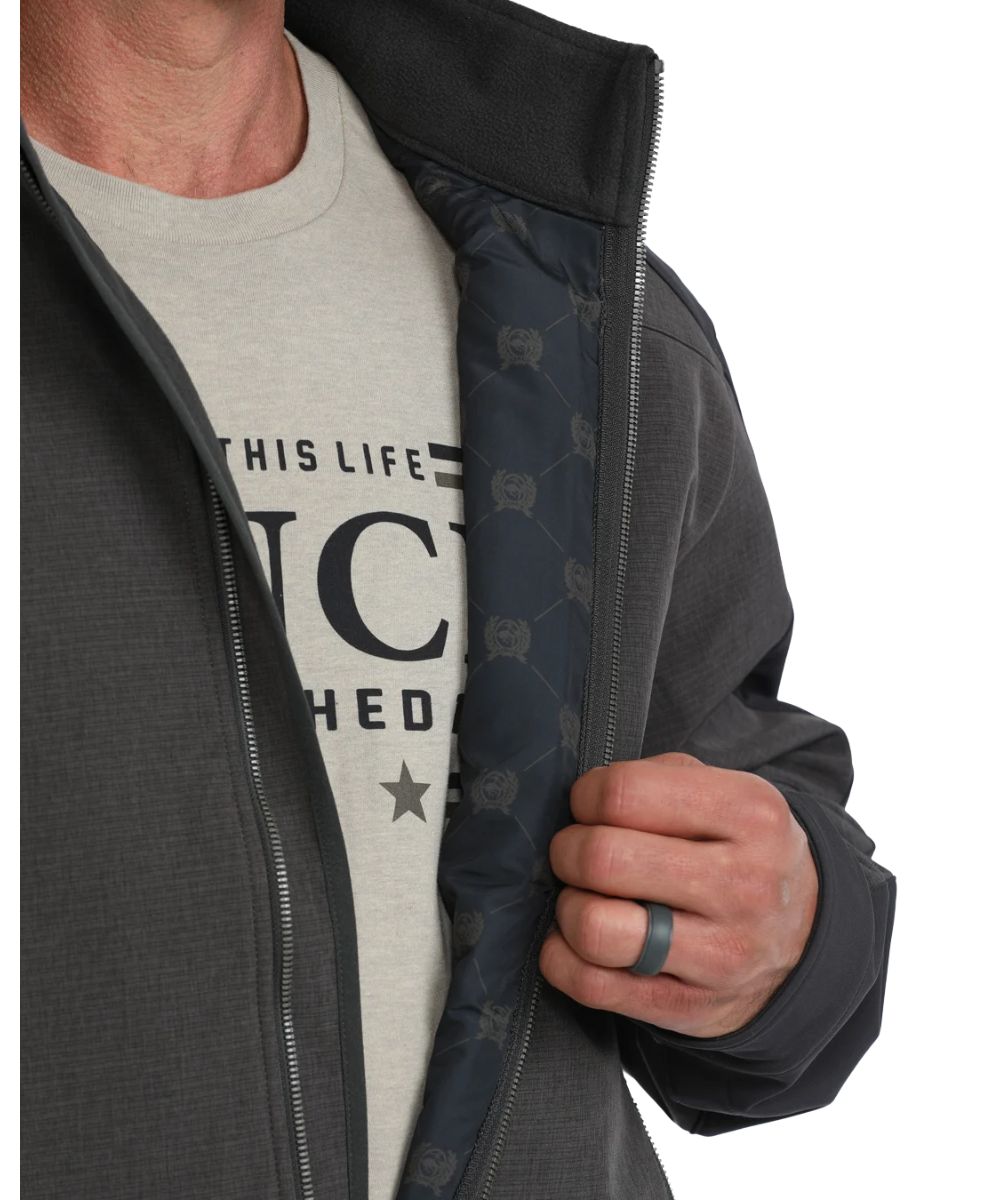 Close-up view of the printed interior lining