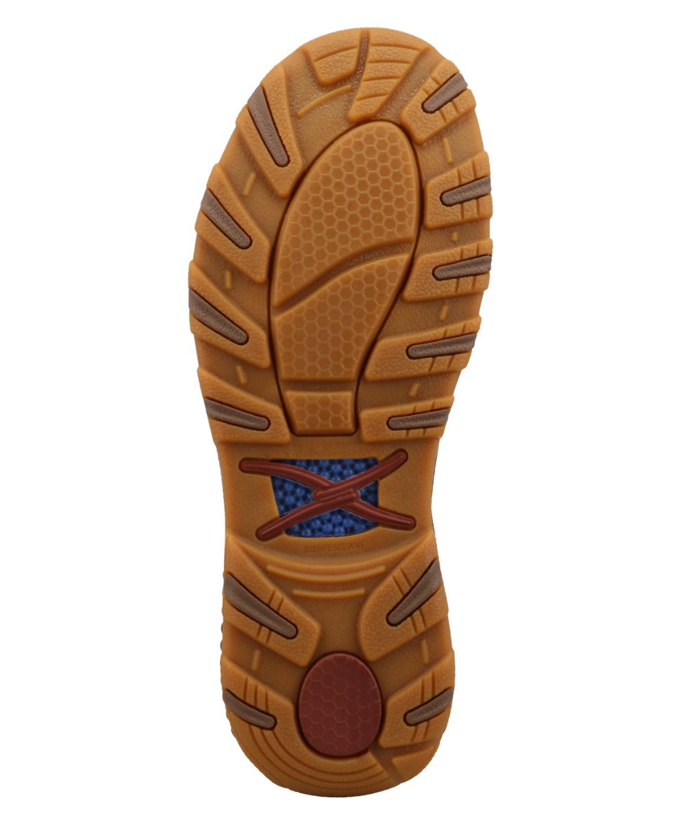 Sole view featuring the oil and slip resistant rubber outsole