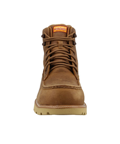 Front facing view of the men's 6" work boot featuring a nano composite safety toe