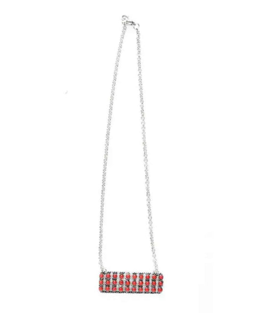 West & Co. Women's Red Spots Bar Necklace