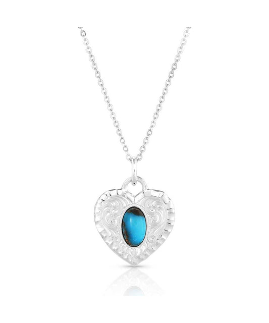 Montana Silversmiths Women's Chiseled Heart Necklace