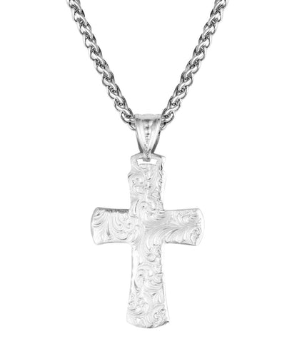 Back Side Of The Silver Cross Necklace