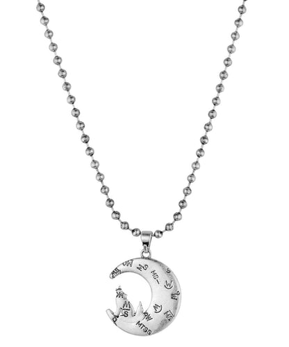 Back view of the women's silver moon necklace