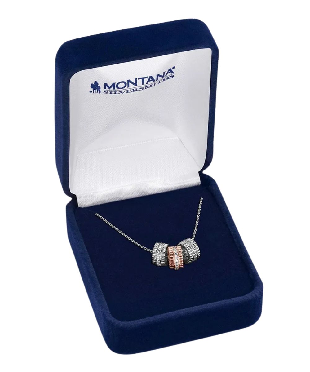 Boxed view of the women's laredo sun crystal necklace