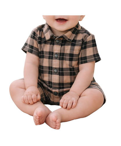 L'oved Baby Infant Boys' Plaid Coverall