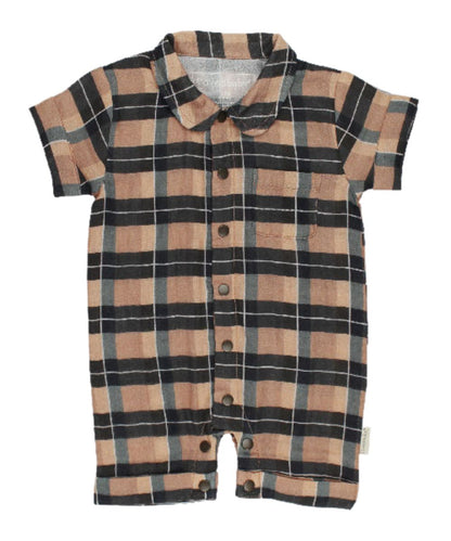 L'oved Baby Infant Boys' Plaid Coverall
