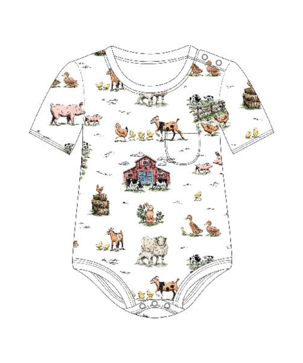 L'oved Baby Infant Farm Friends Onesie