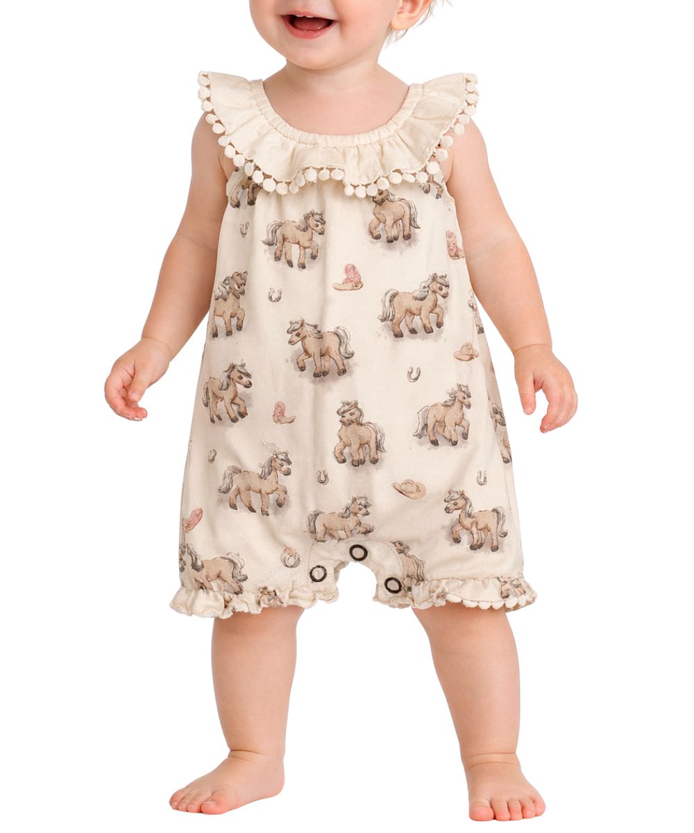 L'oved Baby Infant Girls' Blush Boots Bubble Romper