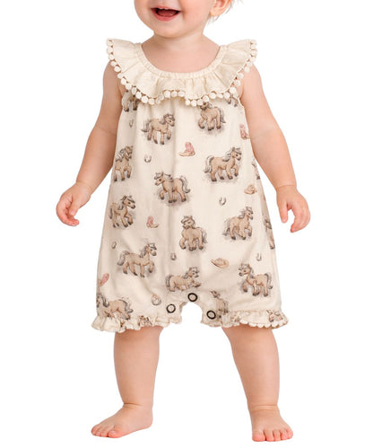 L'oved Baby Infant Girls' Blush Boots Bubble Romper